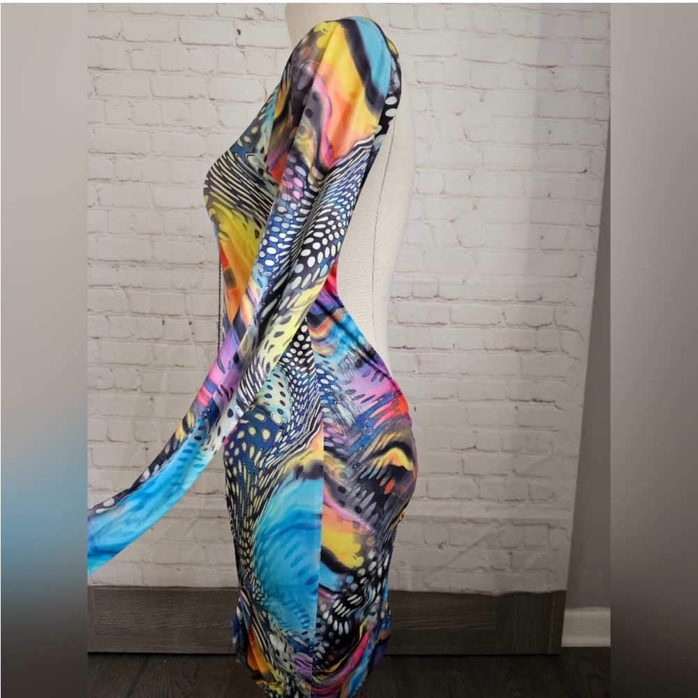 Savee Couture Open Back Ruched Mini Dress - Picture 3 of 5